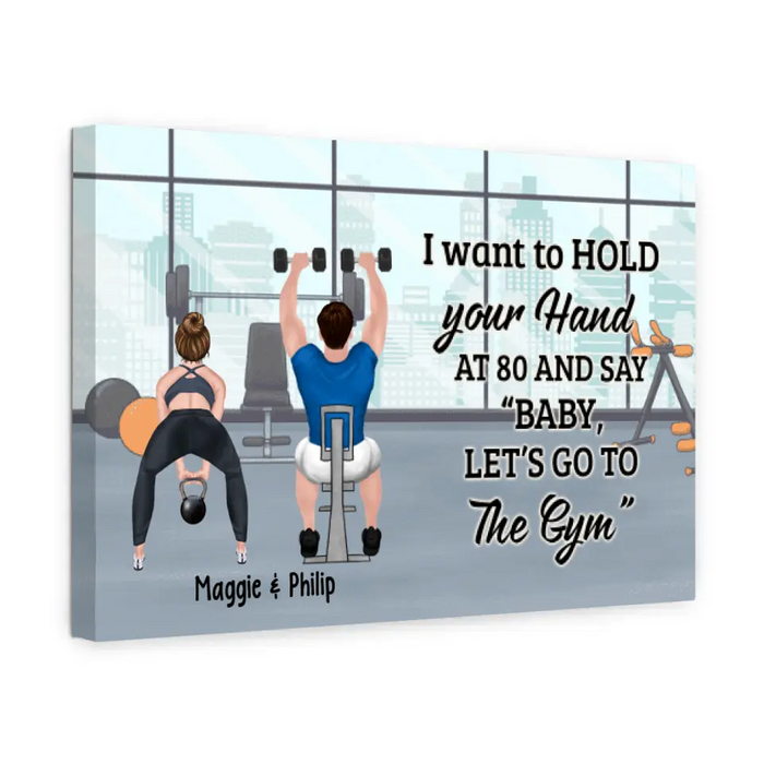 Couple Workouts Together - Personalized Canvas For Her, Him, Fitness