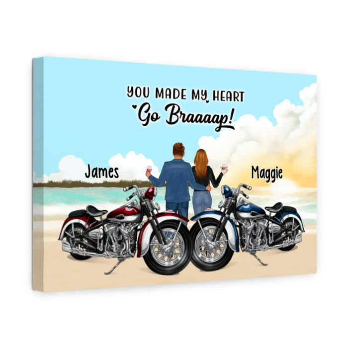 No Road Is Too Long When You Have Good Company - Personalized Canvas For Couples, Motorcycle Lovers