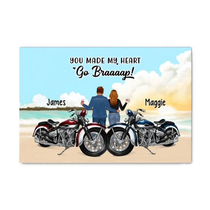 No Road Is Too Long When You Have Good Company - Personalized Canvas For Couples, Motorcycle Lovers