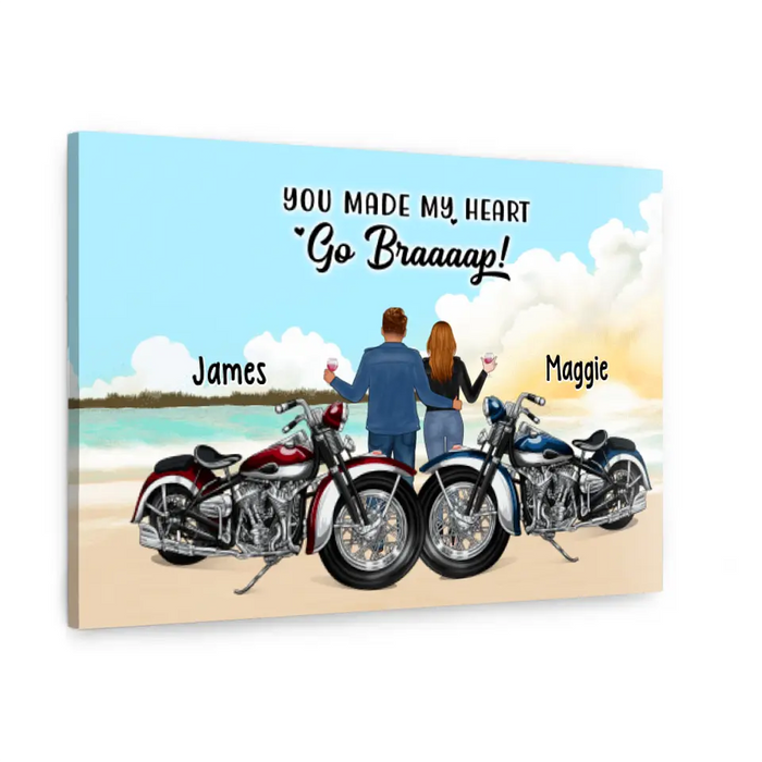 No Road Is Too Long When You Have Good Company - Personalized Canvas For Couples, Motorcycle Lovers