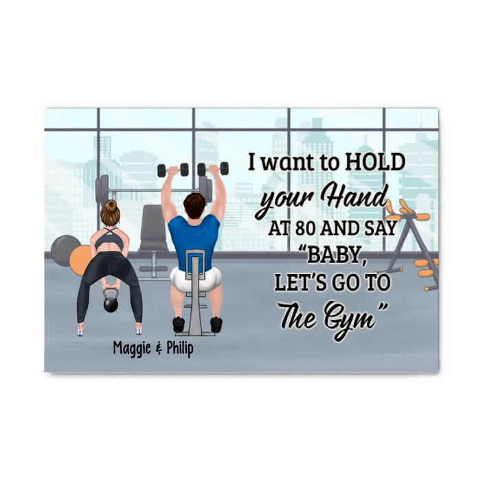 Couple Workouts Together - Personalized Canvas For Her, Him, Fitness