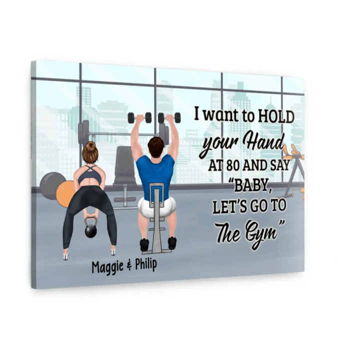 Couple Workouts Together - Personalized Canvas For Her, Him, Fitness