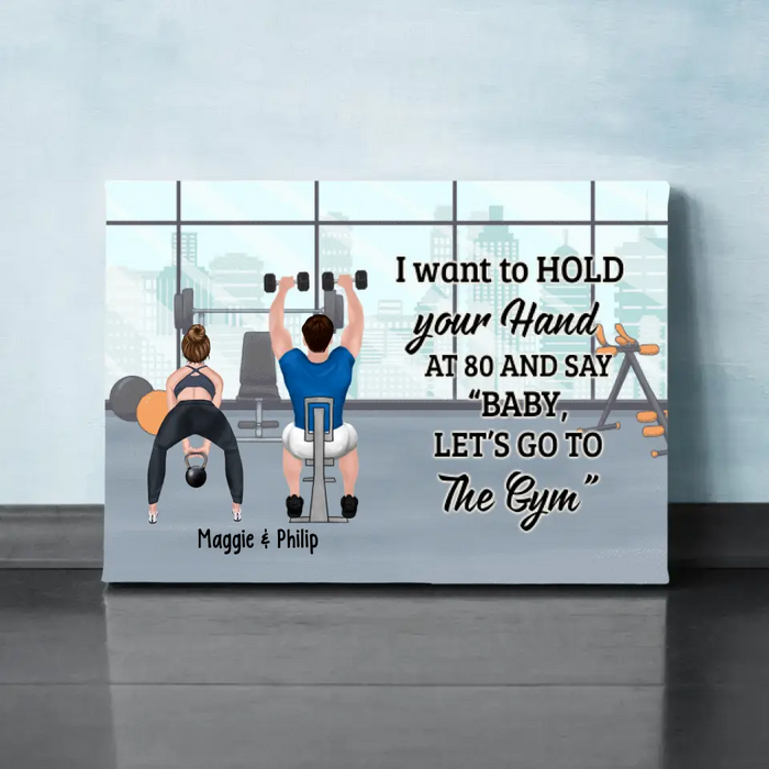 Couple Workouts Together - Personalized Canvas For Her, Him, Fitness