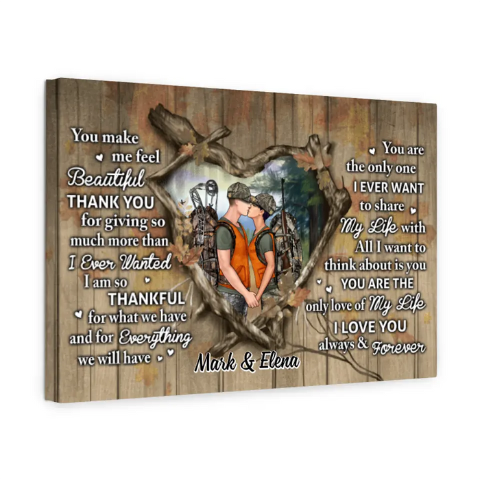 Hunting Couple You Complete Me - Personalized Canvas For Couples, For Him, Her, Hunting