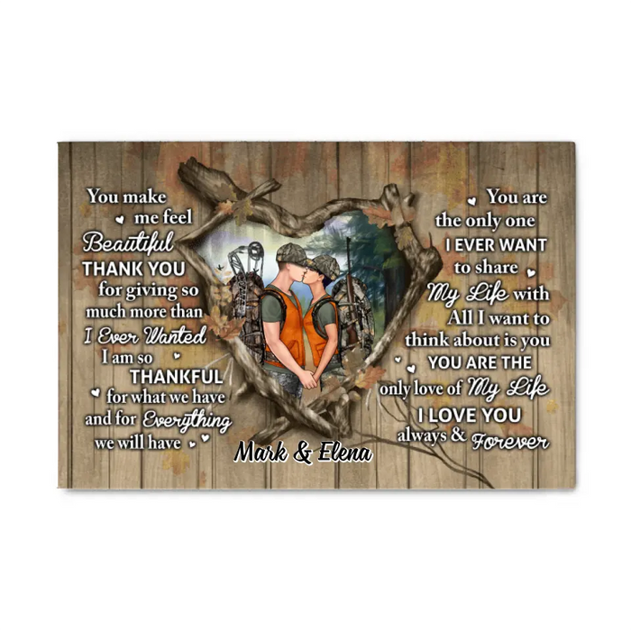 Hunting Couple You Complete Me - Personalized Canvas For Couples, For Him, Her, Hunting