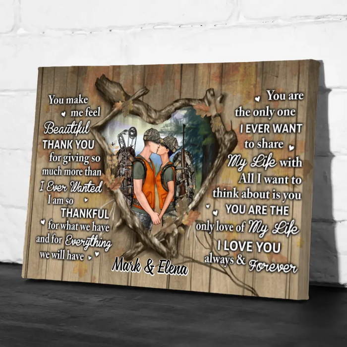 Hunting Couple You Complete Me - Personalized Canvas For Couples, For Him, Her, Hunting