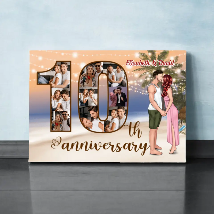 11 Years Anniversary - Custom Canvas Photo Upload, for Couples, Wife, Husband