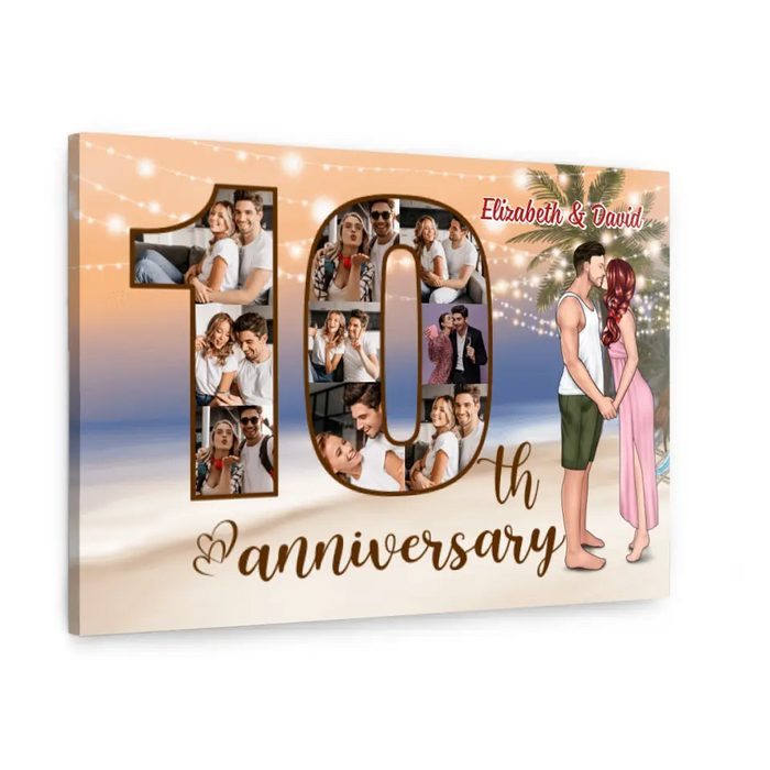 11 Years Anniversary - Custom Canvas Photo Upload, for Couples, Wife, Husband