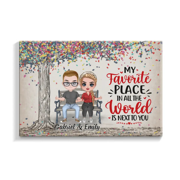 My Favorite Place In All The World - Personalized Canvas For Couples, For Him, For Her