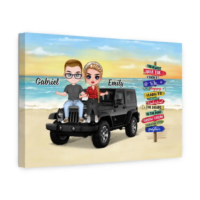 You Always Have The Choice To Be Happy - Personalized Canvas For Couples, Him, Her, Off-Road Lovers