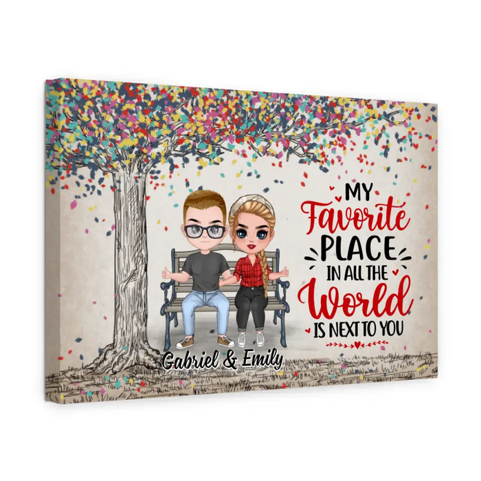 My Favorite Place In All The World - Personalized Canvas For Couples, For Him, For Her