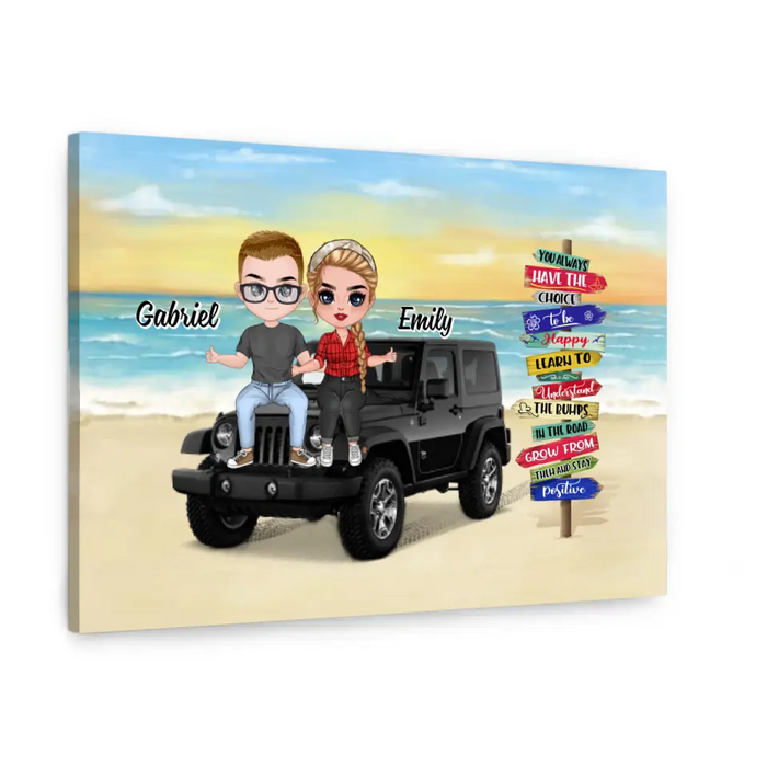 You Always Have The Choice To Be Happy - Personalized Canvas For Couples, Him, Her, Off-Road Lovers