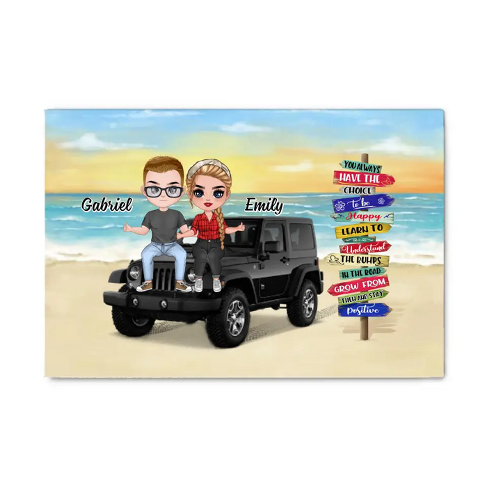 You Always Have The Choice To Be Happy - Personalized Canvas For Couples, Him, Her, Off-Road Lovers