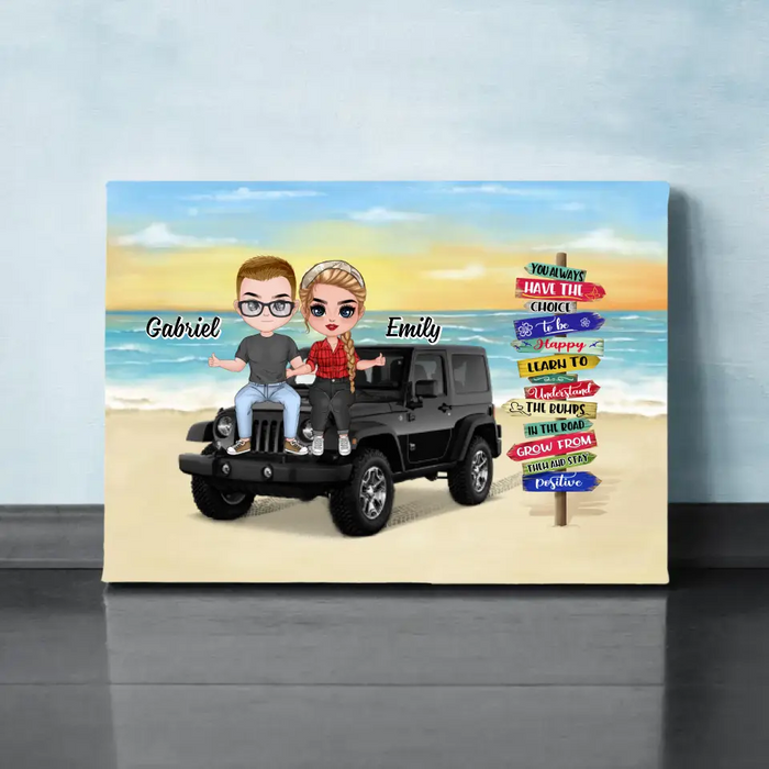 You Always Have The Choice To Be Happy - Personalized Canvas For Couples, Him, Her, Off-Road Lovers