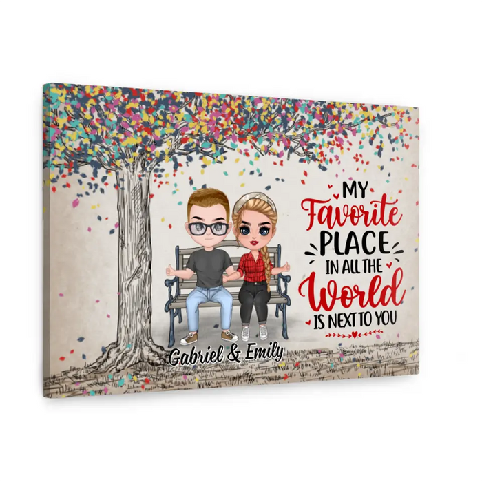 My Favorite Place In All The World - Personalized Canvas For Couples, For Him, For Her