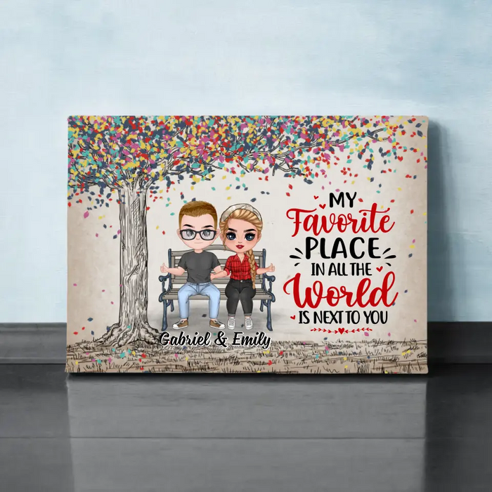 My Favorite Place In All The World - Personalized Canvas For Couples, For Him, For Her