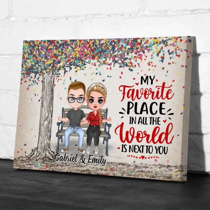 My Favorite Place In All The World - Personalized Canvas For Couples, For Him, For Her