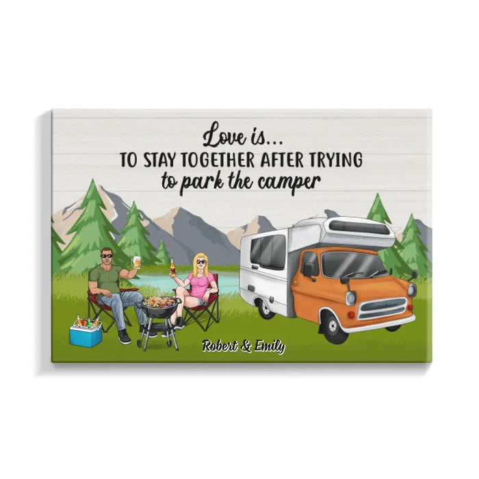 Stay Together By The Camper - Personalized Canvas For Couples, For Him, Her, Camping