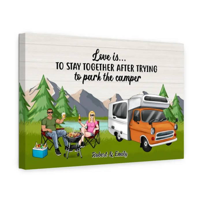 Stay Together By The Camper - Personalized Canvas For Couples, For Him, Her, Camping