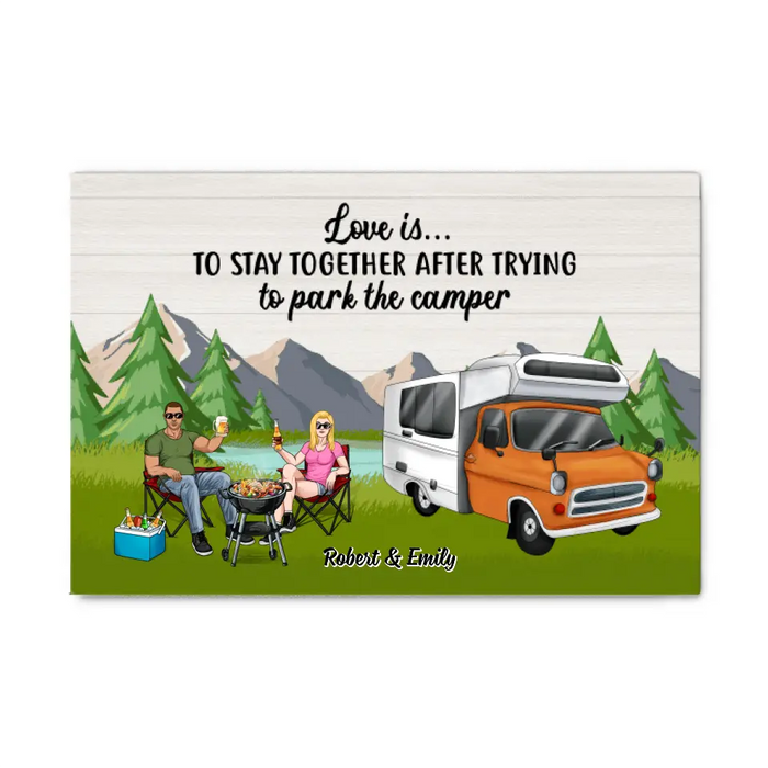 Stay Together By The Camper - Personalized Canvas For Couples, For Him, Her, Camping