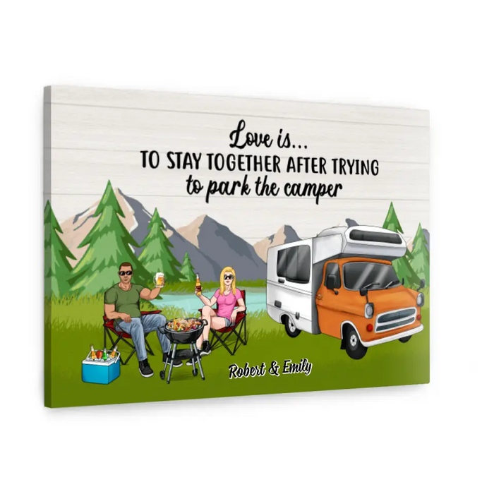 Stay Together By The Camper - Personalized Canvas For Couples, For Him, Her, Camping