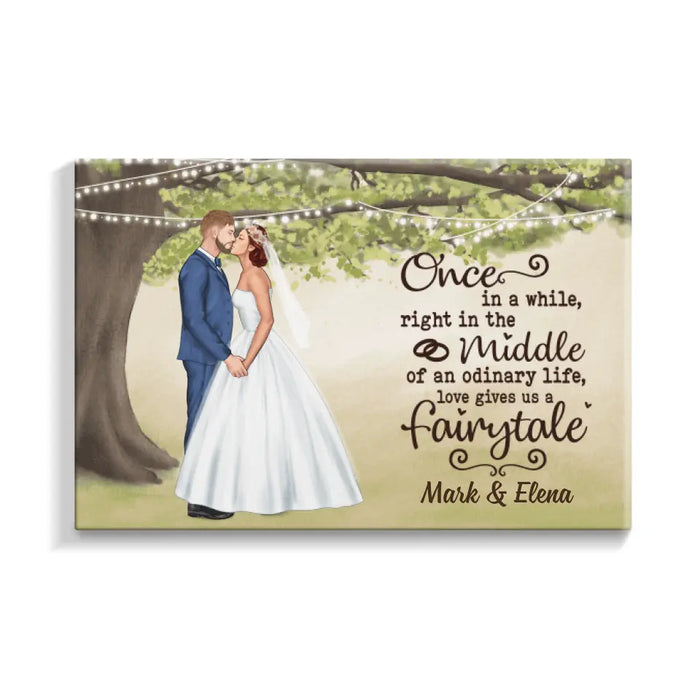 Love Gives Us A Farirytale - Personalized Canvas For Couples, Him, Her, Wedding, Anniversary