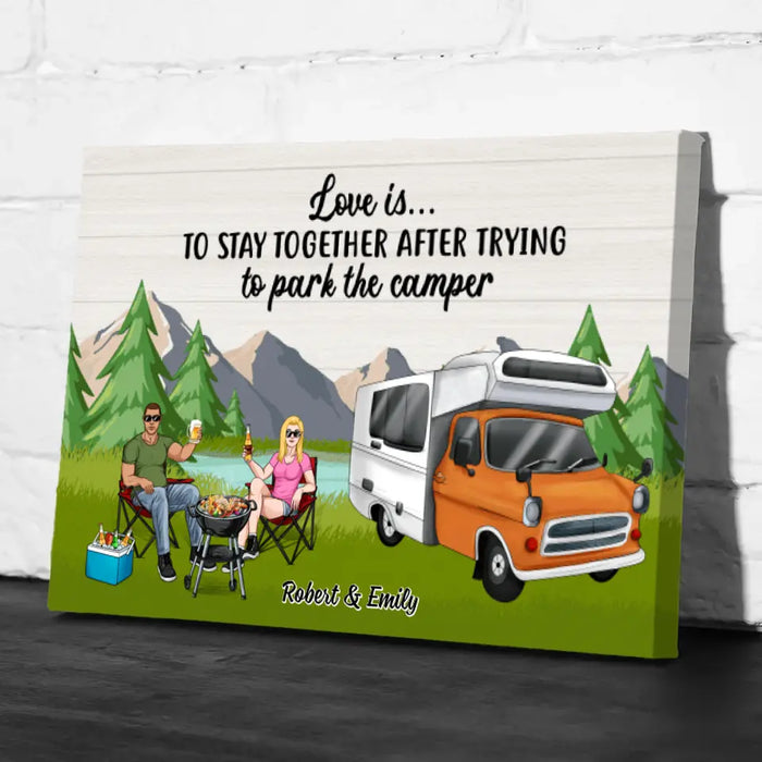 Stay Together By The Camper - Personalized Canvas For Couples, For Him, Her, Camping