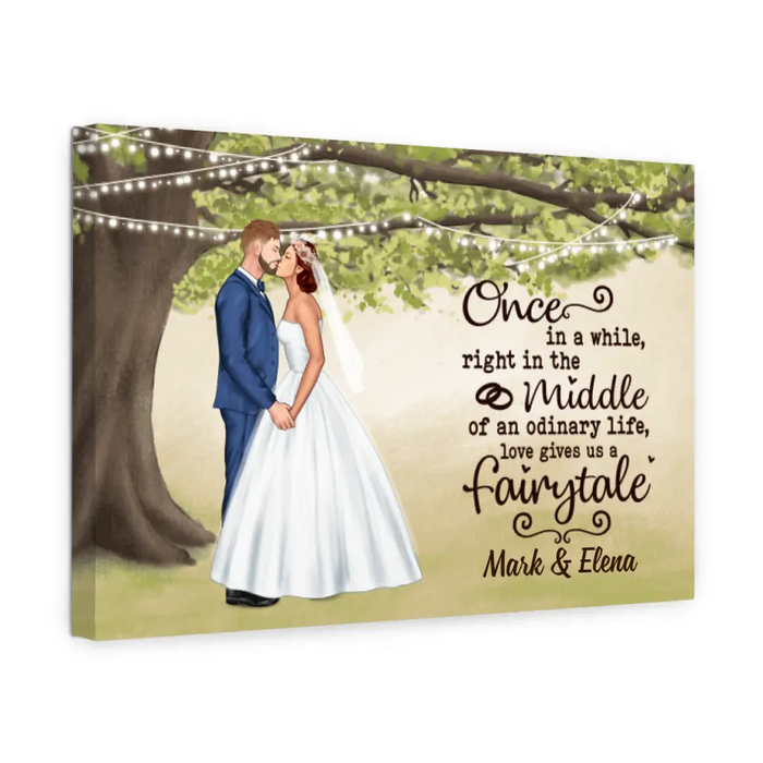 Love Gives Us A Farirytale - Personalized Canvas For Couples, Him, Her, Wedding, Anniversary