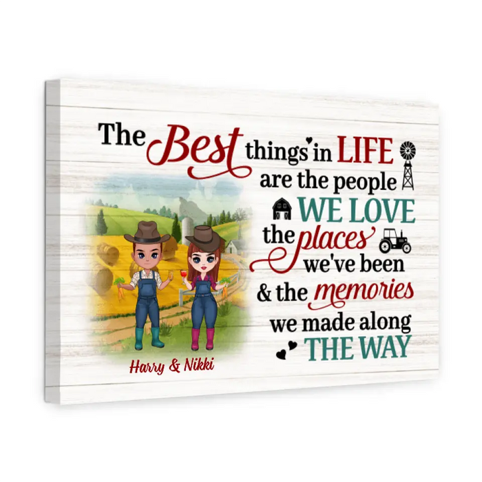 The Best Things In Life - Personalized Canvas For Couples, Him, Her, Farmer