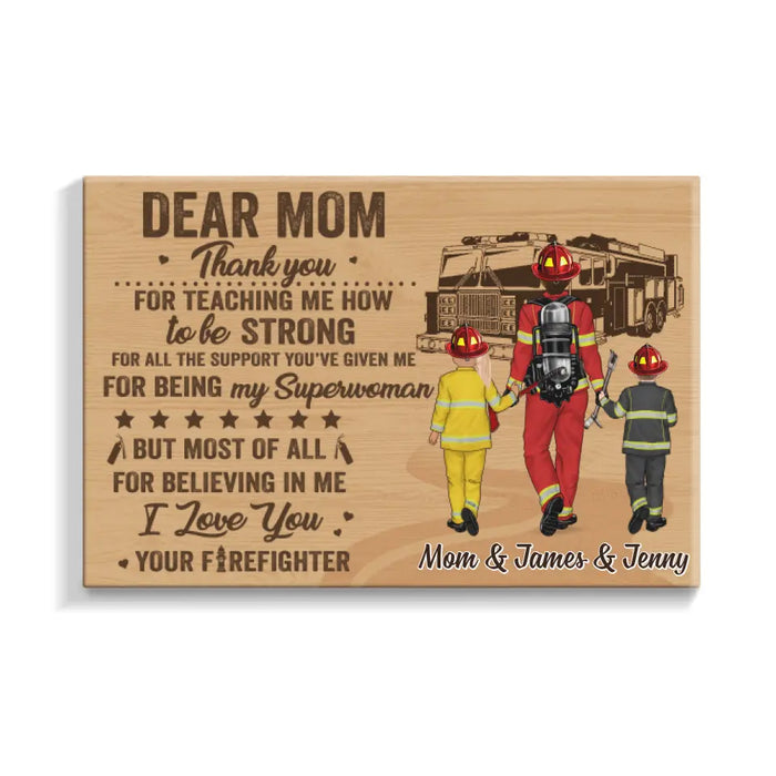 I Love You Your Firefighter - Personalized Canvas For Firefighters, Mom, Mother's Day