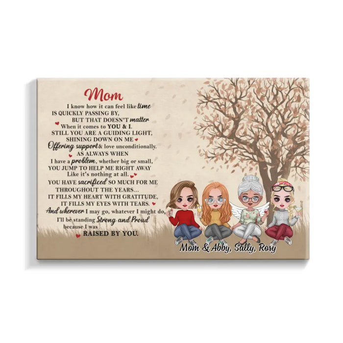 Up To 3 Daughters Mom I Know How It Can Feel - Personalized Canvas For Her, Mom, Daughter, Memorial