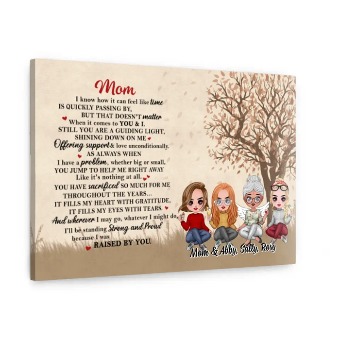 Up To 3 Daughters Mom I Know How It Can Feel - Personalized Canvas For Her, Mom, Daughter, Memorial