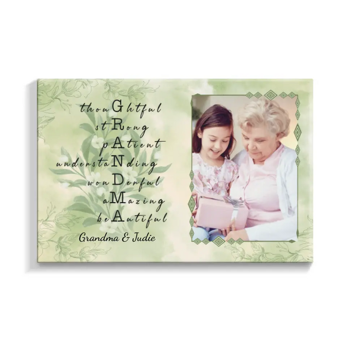 Thoughtful Strong Patient Grandma - Custom Canvas Photo Upload For Grandma, For Mom, Mother's Day