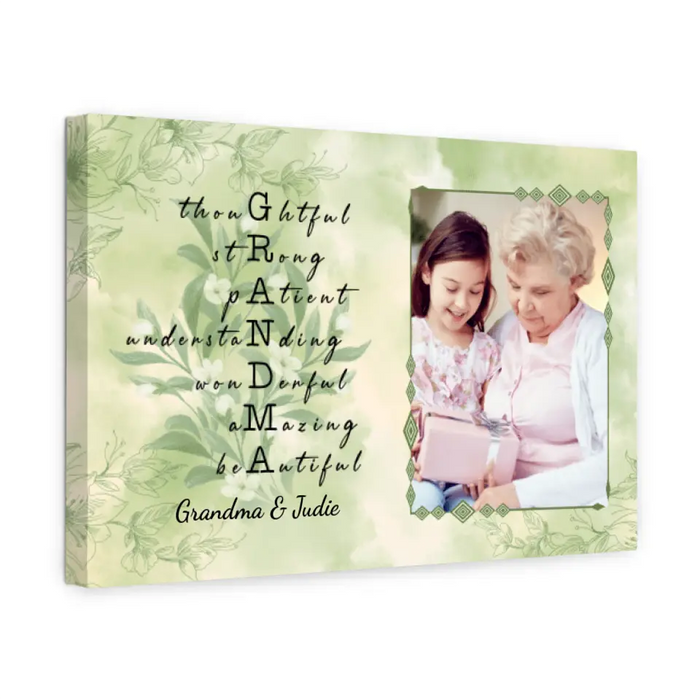 Thoughtful Strong Patient Grandma - Custom Canvas Photo Upload For Grandma, For Mom, Mother's Day