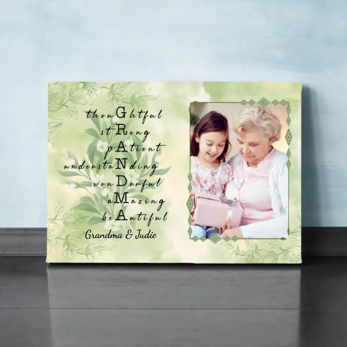 Thoughtful Strong Patient Grandma - Custom Canvas Photo Upload For Grandma, For Mom, Mother's Day