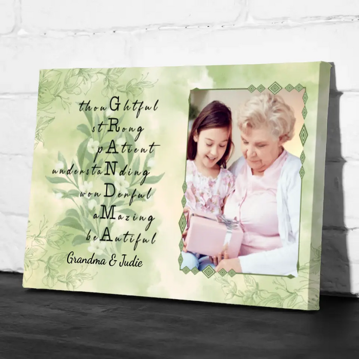 Thoughtful Strong Patient Grandma - Custom Canvas Photo Upload For Grandma, For Mom, Mother's Day