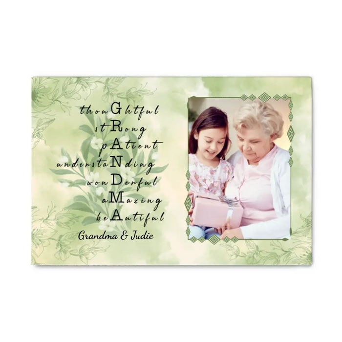 Thoughtful Strong Patient Grandma - Custom Canvas Photo Upload For Grandma, For Mom, Mother's Day