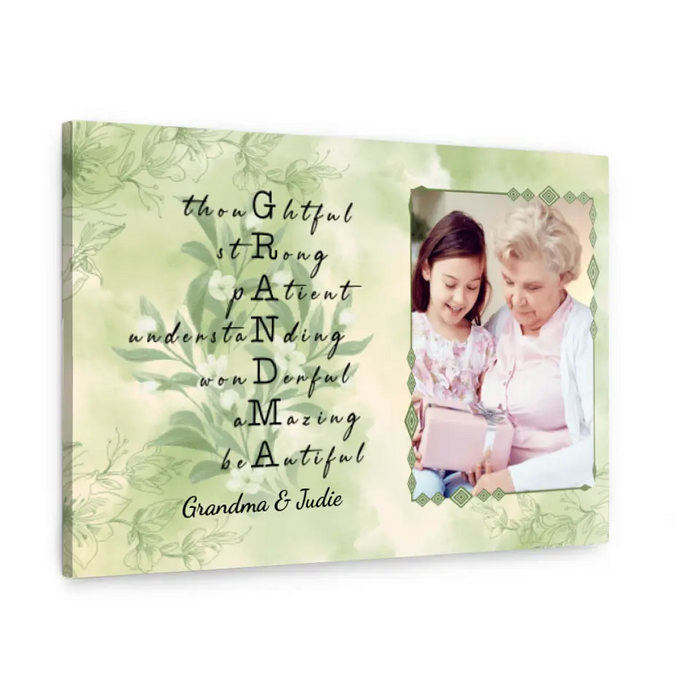 Thoughtful Strong Patient Grandma - Custom Canvas Photo Upload For Grandma, For Mom, Mother's Day