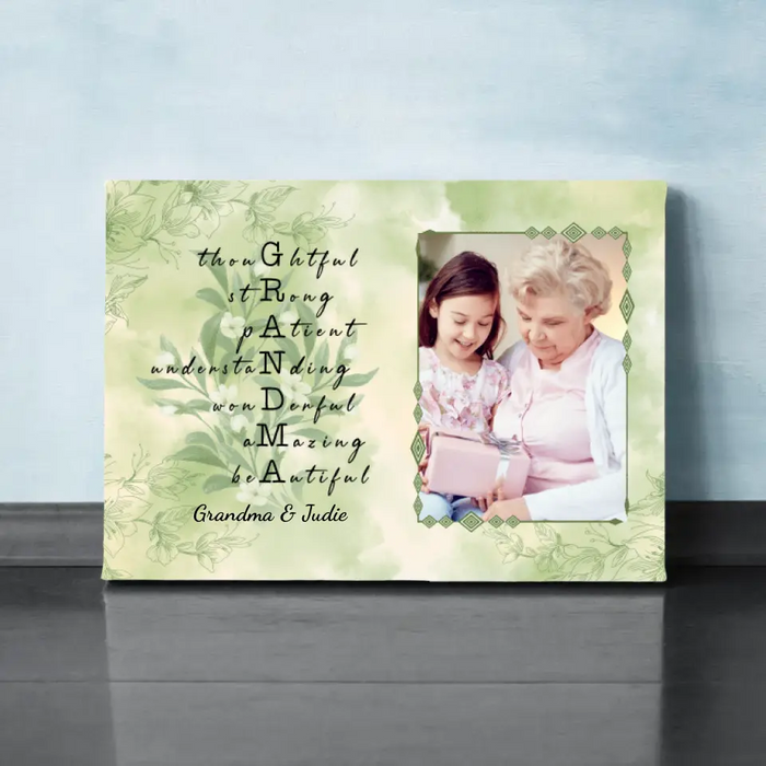 Thoughtful Strong Patient Grandma - Custom Canvas Photo Upload For Grandma, For Mom, Mother's Day