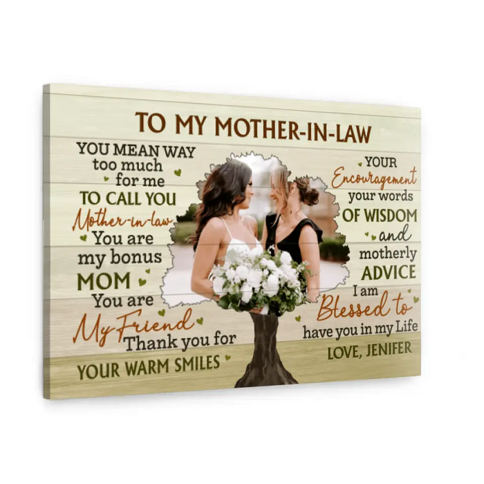 I Am Blessed To Have You In My Life - Personalized Canvas For Mother-in-law, For Mom, Mother's Day