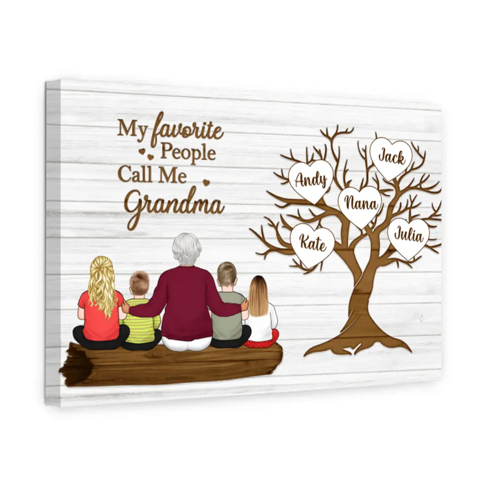 My Favorite People Call Me Grandma - Personalized Canvas For Grandma, For The Family, Mother's Day