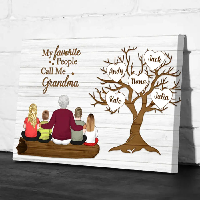 My Favorite People Call Me Grandma - Personalized Canvas For Grandma, For The Family, Mother's Day