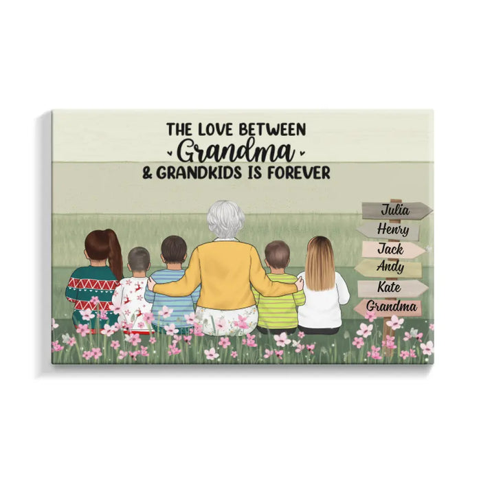 The Love Between Grandma And Grandkids Is Forever - Personalized Canvas For Grandma, Mother's Day