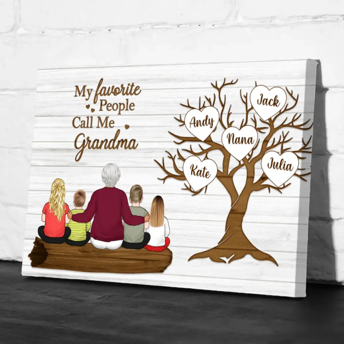 My Favorite People Call Me Grandma - Personalized Canvas For Grandma, For The Family, Mother's Day