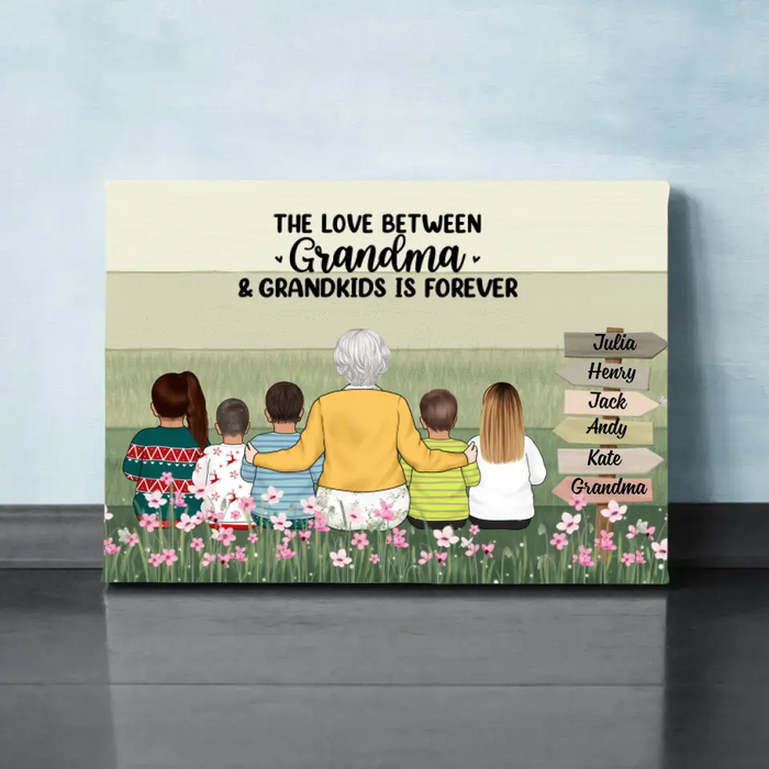 The Love Between Grandma And Grandkids Is Forever - Personalized Canvas For Grandma, Mother's Day