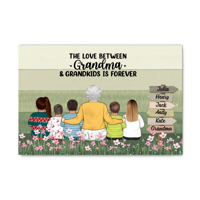 The Love Between Grandma And Grandkids Is Forever - Personalized Canvas For Grandma, Mother's Day