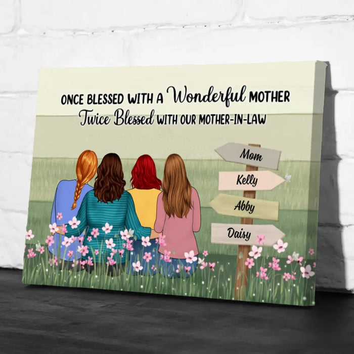 Twice Blessed With Our Mother-in-law - Personalized Canvas For Mother-in-law, For Her, Mother's Day