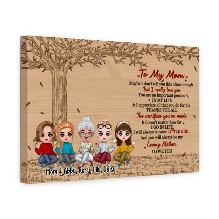 Up To 4 Daughters To My Mom You Are An Important Person In My Life - Personalized Canvas For Her, Mom