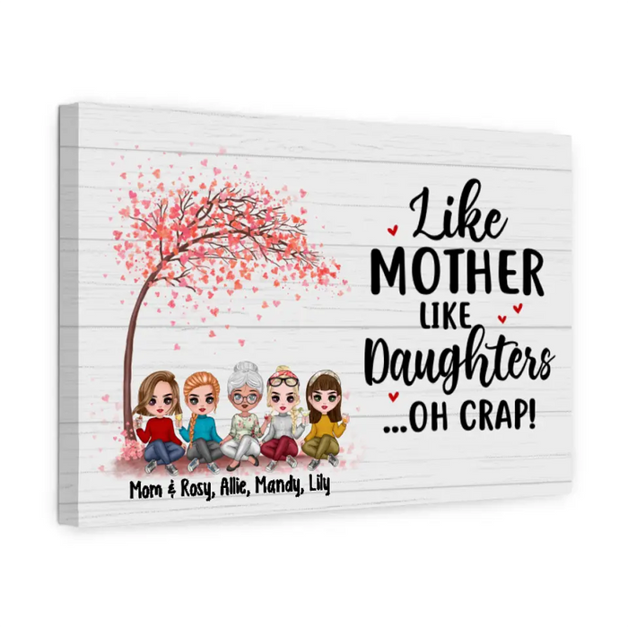 Like Mother Like Daughters - Personalized Canvas For Her, Mom