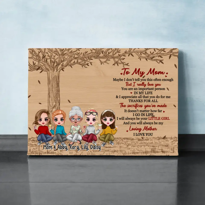 Up To 4 Daughters To My Mom You Are An Important Person In My Life - Personalized Canvas For Her, Mom